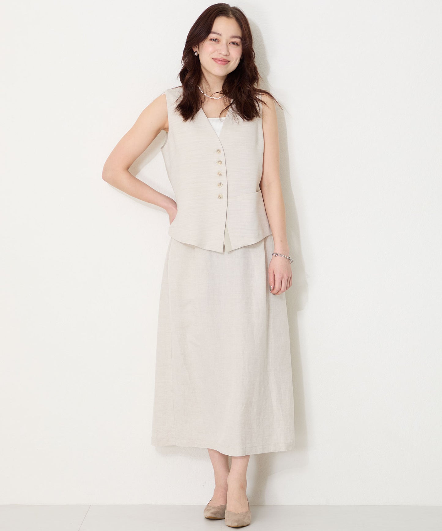 【WEB限定】スリットカットポインテッドトゥヒールパンプス/55105