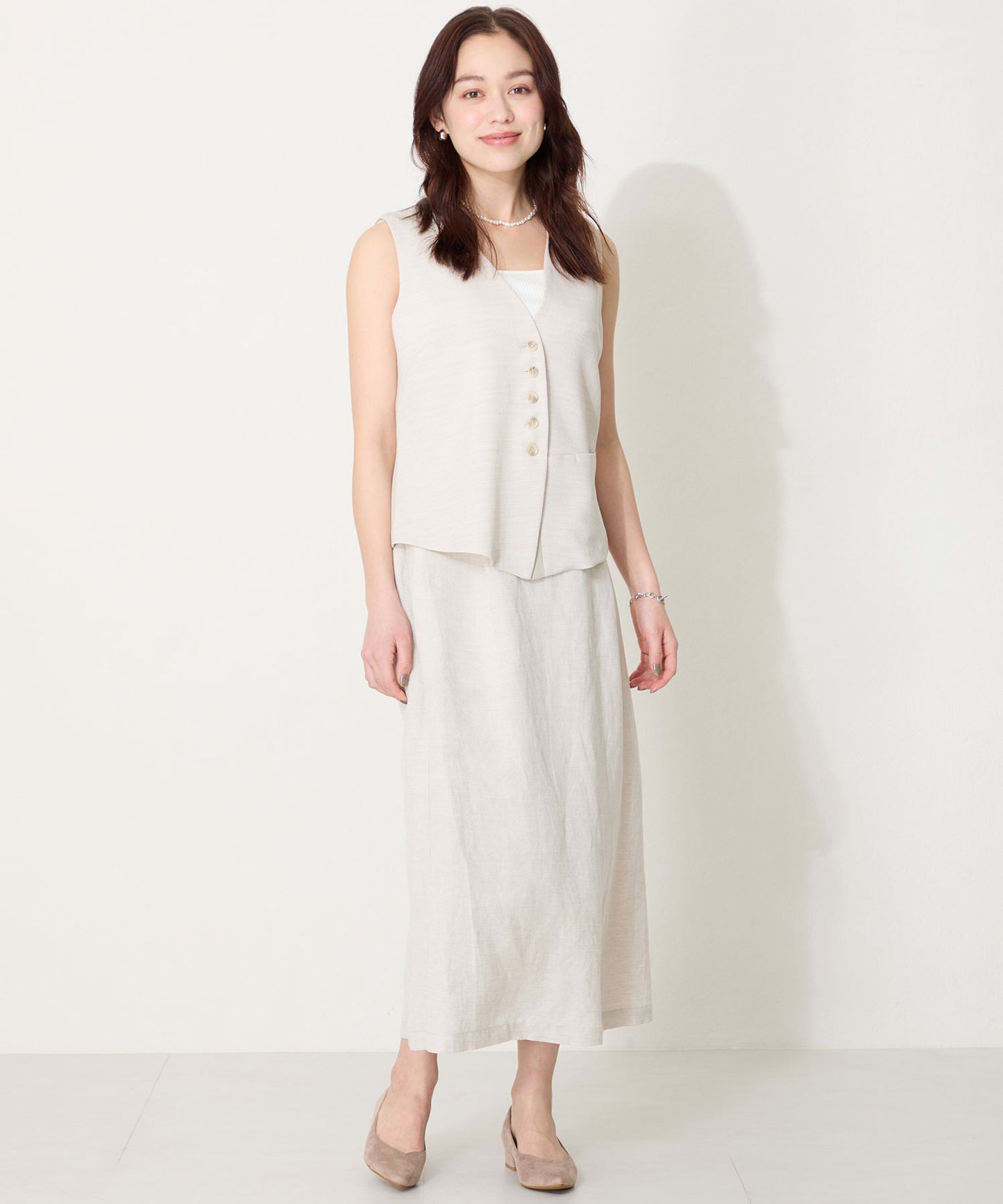 【WEB限定】スリットカットポインテッドトゥヒールパンプス/55105