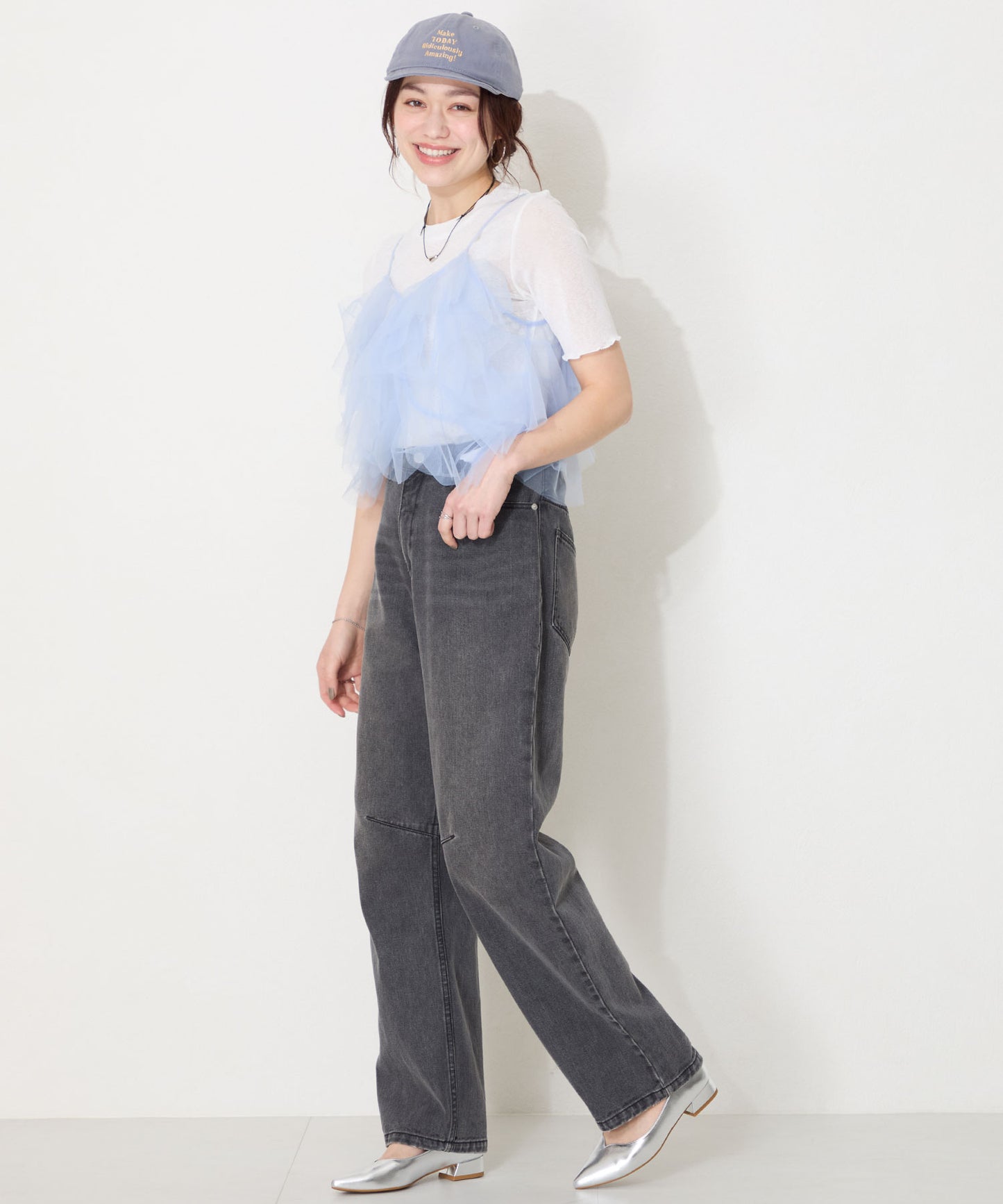 【WEB限定】スリットカットポインテッドトゥヒールパンプス/55105