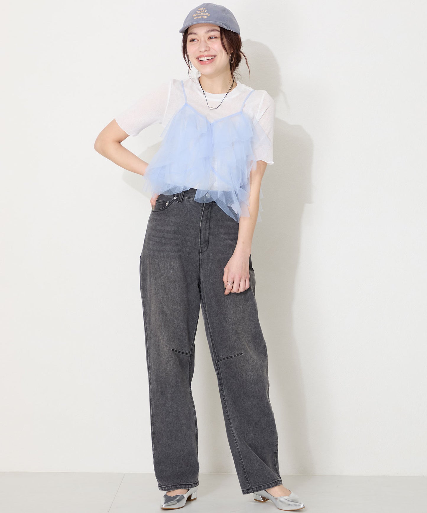 【WEB限定】スリットカットポインテッドトゥヒールパンプス/55105