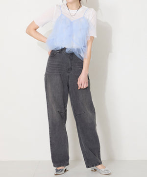 【WEB限定】スリットカットポインテッドトゥヒールパンプス/55105