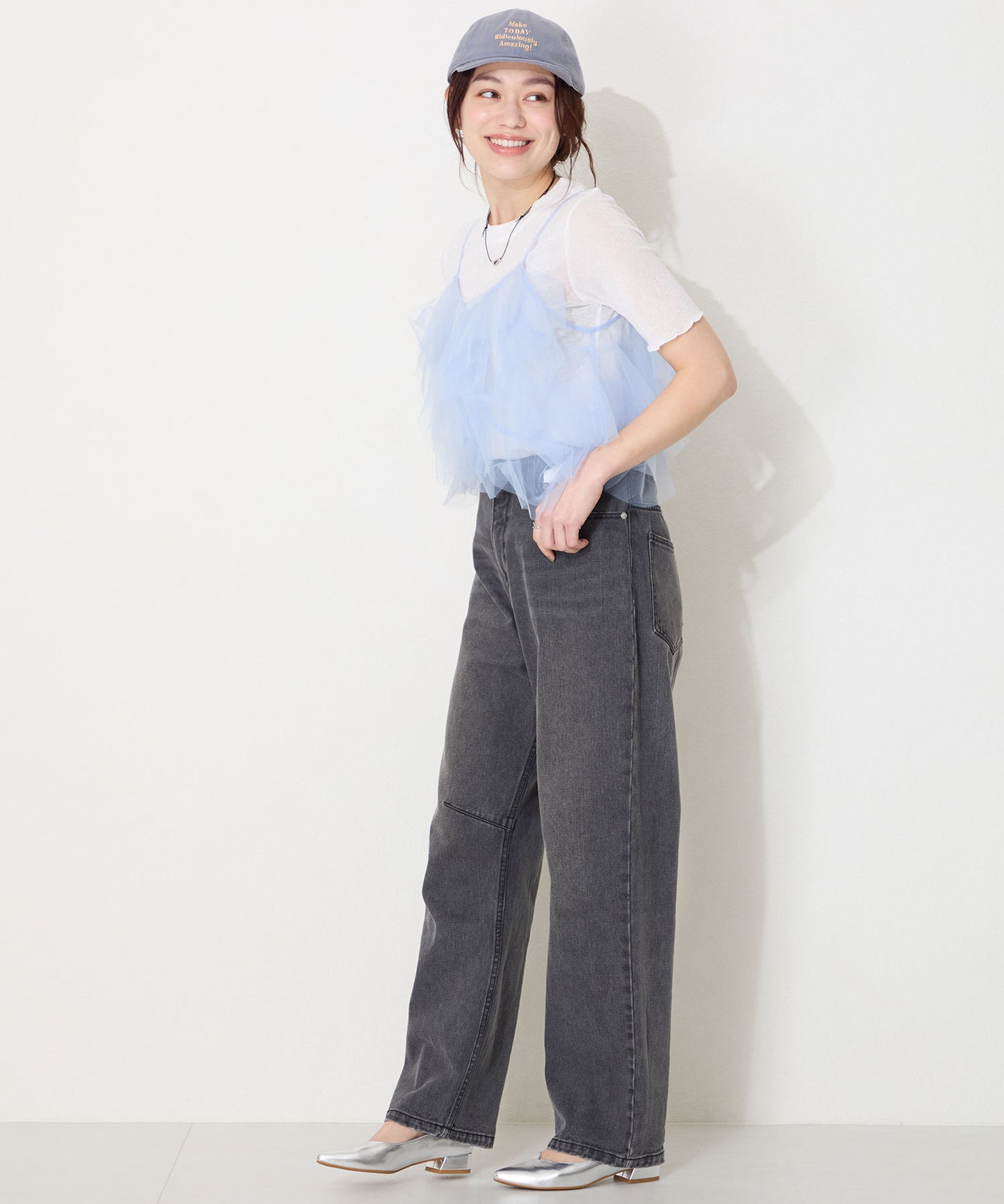【WEB限定】スリットカットポインテッドトゥヒールパンプス/55105