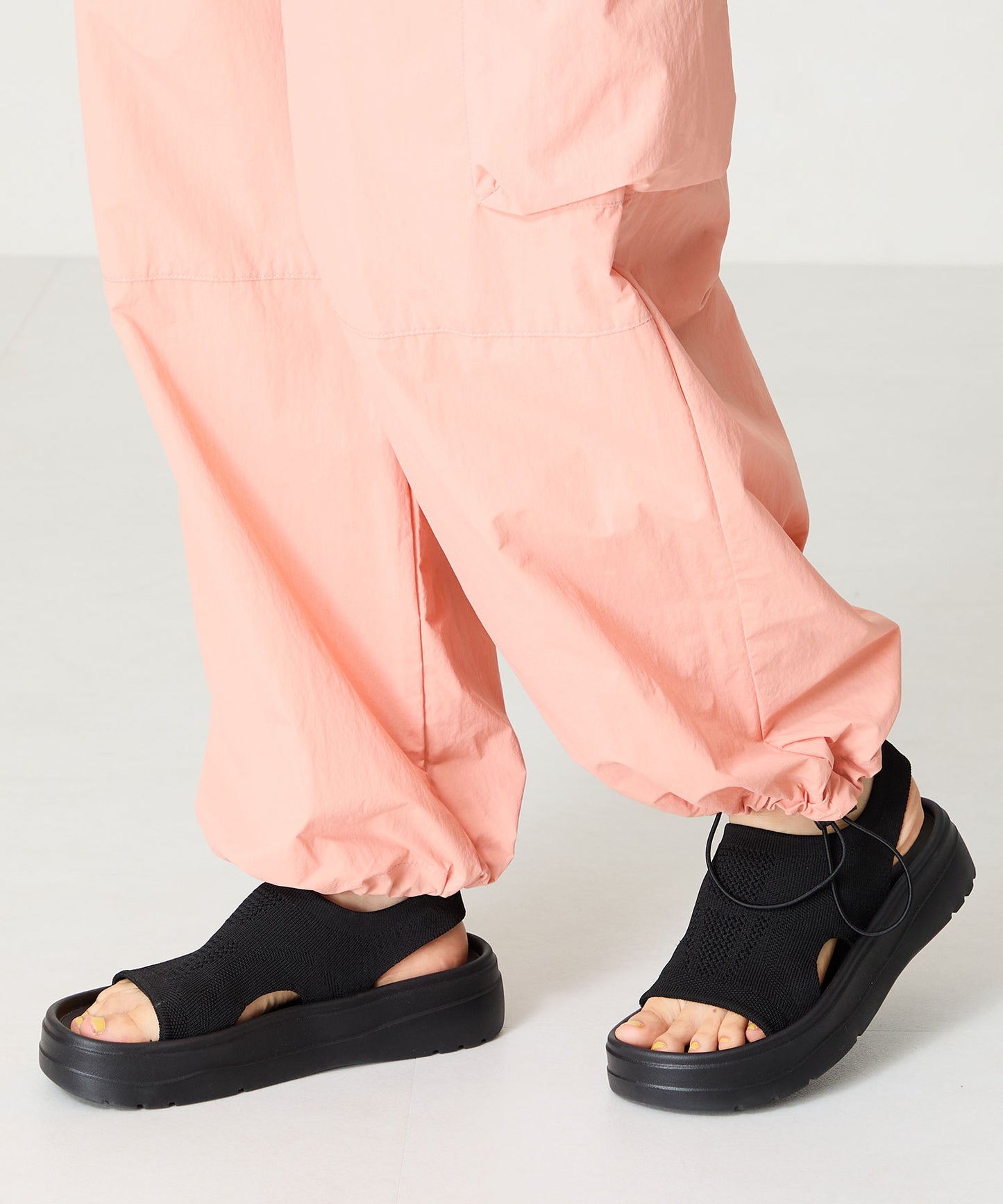 【WEB限定】【Fit meサンダル】サイドオープンニット厚底サンダル/55207