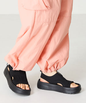 【Fit meサンダル】サイドオープンニット厚底サンダル/55207