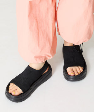 【Fit meサンダル】サイドオープンニット厚底サンダル/55207