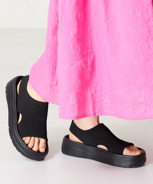 【Fit meサンダル】サイドオープンニット厚底サンダル/55207