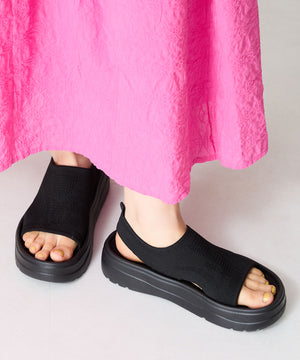 【Fit meサンダル】サイドオープンニット厚底サンダル/55207