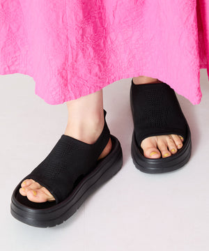 【Fit meサンダル】サイドオープンニット厚底サンダル/55207