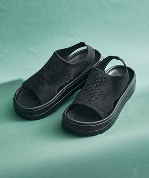 【Fit meサンダル】サイドオープンニット厚底サンダル/55207