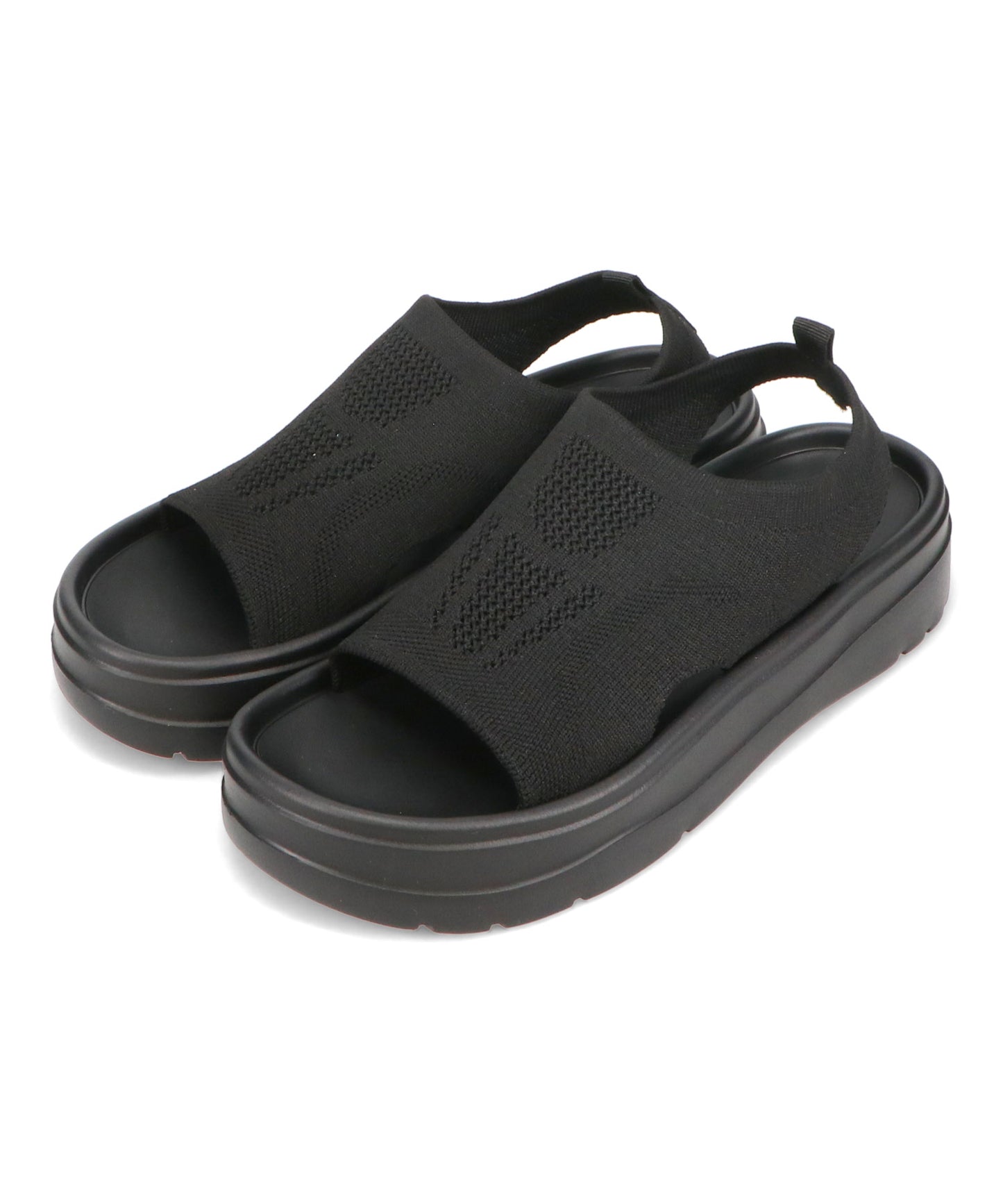【Fit meサンダル】サイドオープンニット厚底サンダル/55207