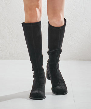 【WEB限定】ピタッとフィットスエードヒールロングブーツ/55502