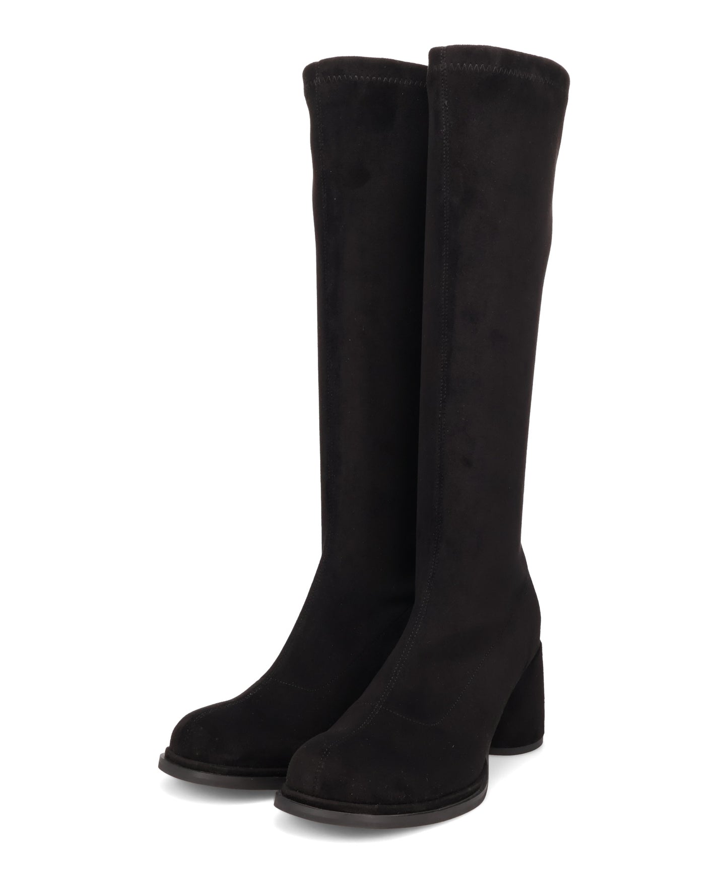 【WEB限定】ピタッとフィットスエードヒールロングブーツ/55502