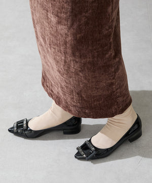 ビジューバックルフラットパンプス/56101