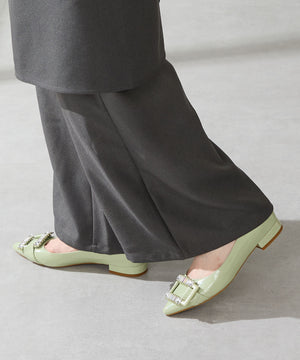 ビジューバックルフラットパンプス/56101