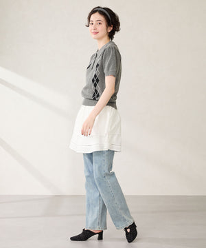 ラインストーンチュールミュールパンプス/56103