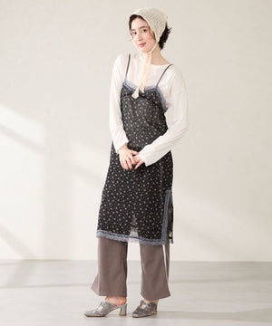 ラインストーンチュールミュールパンプス/56103