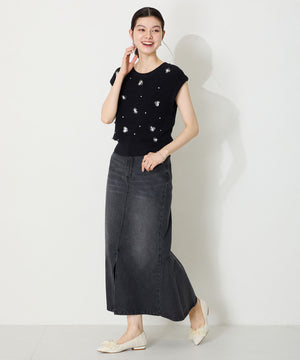 チュールリボンツイードパンプス/56106