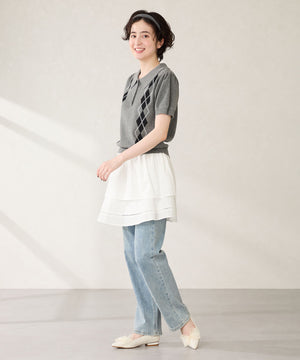 チュールリボンツイードパンプス/56106