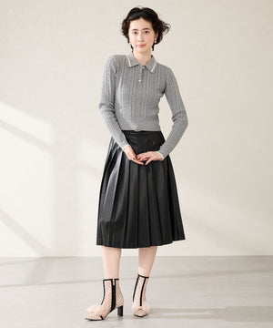 ドットチュールヒールブーツ/56108