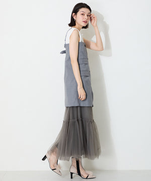 ドットチュールヒールブーツ/56108