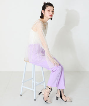 ドットチュールヒールブーツ/56108