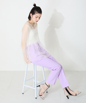 ドットチュールヒールブーツ/56108