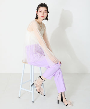 ドットチュールヒールブーツ/56108