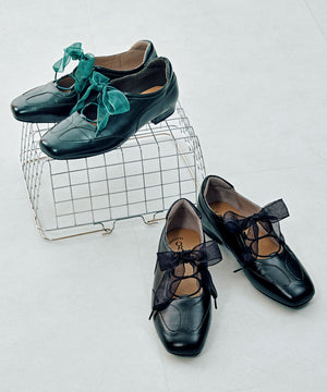 レースアップフラットパンプス/56301