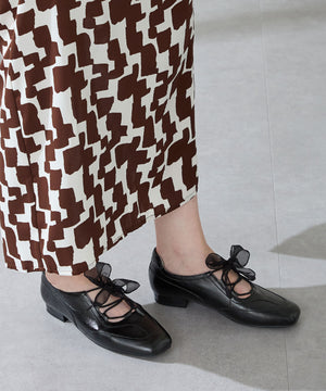 レースアップフラットパンプス/56301