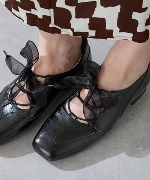 レースアップフラットパンプス/56301