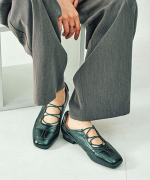 レースアップフラットパンプス/56301