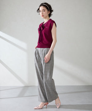 ビジュー×ツイードバックストラップパンプス/56306