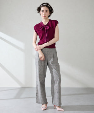 ビジュー×ツイードバックストラップパンプス/56306