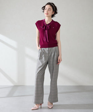 ビジュー×ツイードバックストラップパンプス/56306