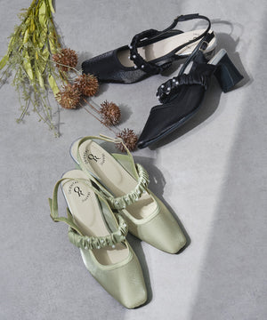 【カタログ掲載アイテム】パール×シアーバックストラップパンプス/56309