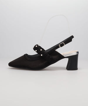 【カタログ掲載アイテム】パール×シアーバックストラップパンプス/56309