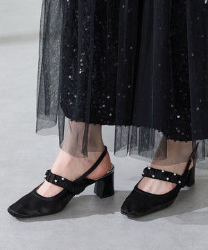 【カタログ掲載アイテム】パール×シアーバックストラップパンプス/56309
