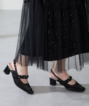 【カタログ掲載アイテム】パール×シアーバックストラップパンプス/56309