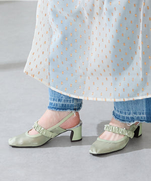 【カタログ掲載アイテム】パール×シアーバックストラップパンプス/56309