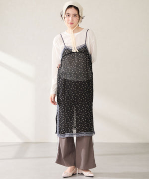 【カタログ掲載アイテム】ビジューモチーフツイードフラットパンプス/56310