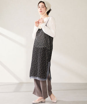 【カタログ掲載アイテム】ビジューモチーフツイードフラットパンプス/56310