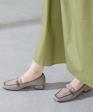 【カタログ掲載アイテム】ビットモチーフフレアヒールローファー/56311