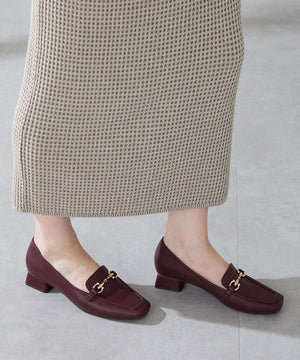 【カタログ掲載アイテム】ビットモチーフフレアヒールローファー/56311