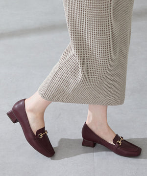 【カタログ掲載アイテム】ビットモチーフフレアヒールローファー/56311