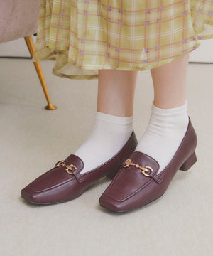 【カタログ掲載アイテム】ビットモチーフフレアヒールローファー/56311