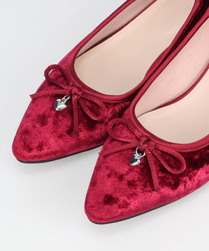 【カタログ掲載アイテム】ハートチャーム付きベロアバレエシューズ/56313
