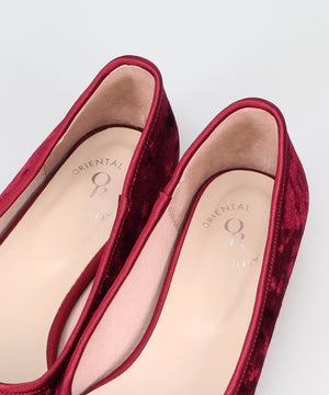 【カタログ掲載アイテム】ハートチャーム付きベロアバレエシューズ/56313