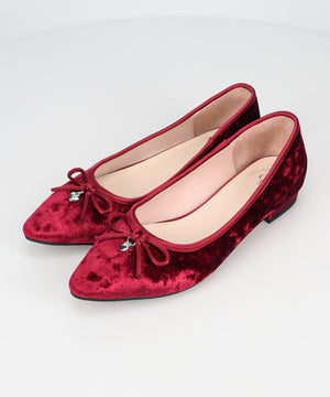 【カタログ掲載アイテム】ハートチャーム付きベロアバレエシューズ/56313