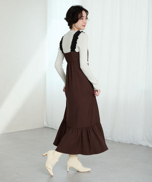 パールリボンニットブーツ/56405