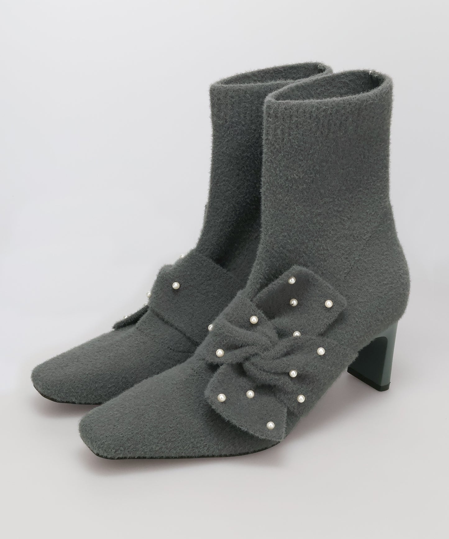 パールリボンニットブーツ/56405